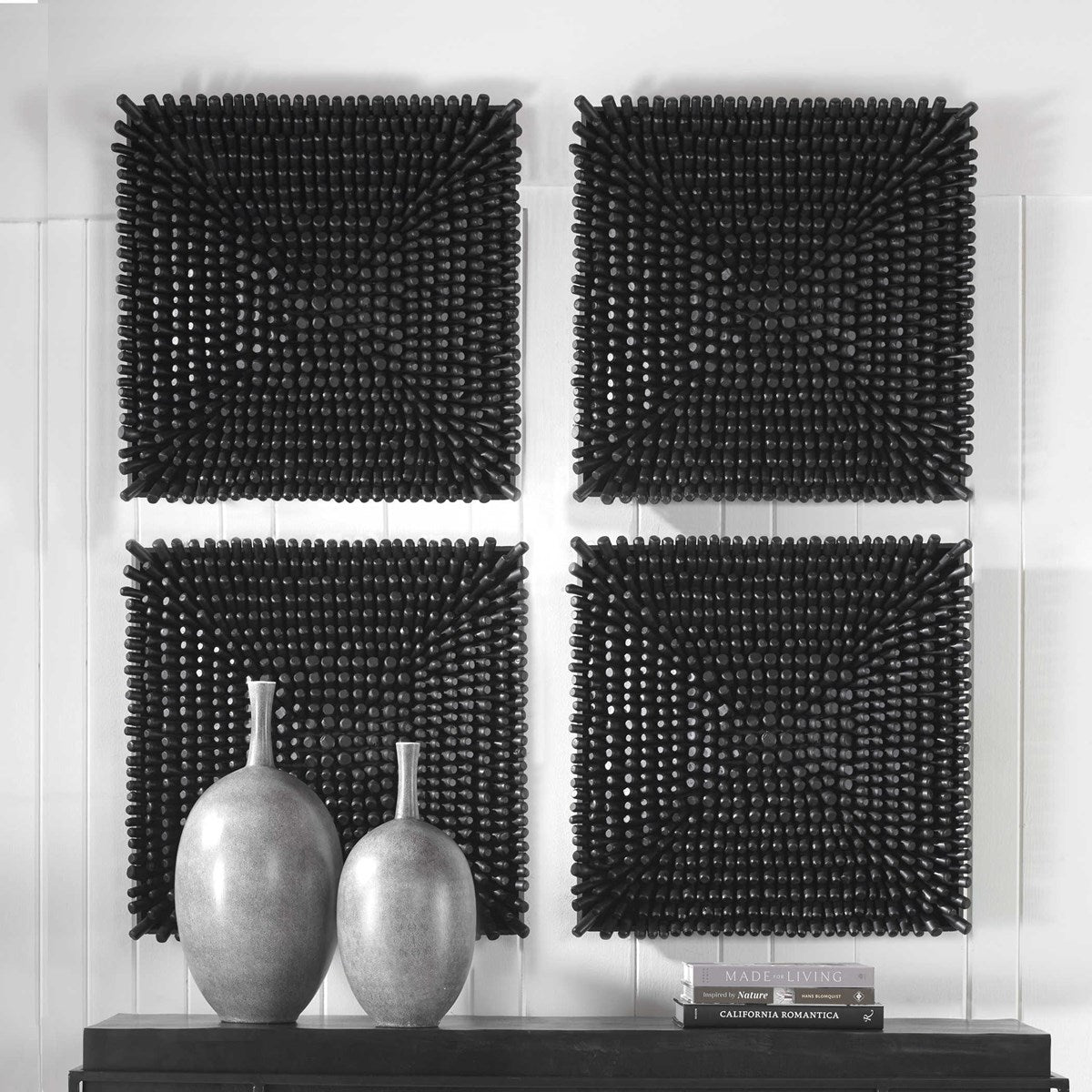 Portside Wood Wall Panel, Black