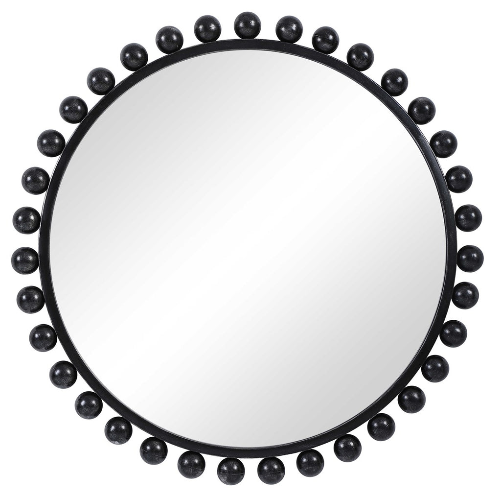 The Cyra Round Mirror, Black