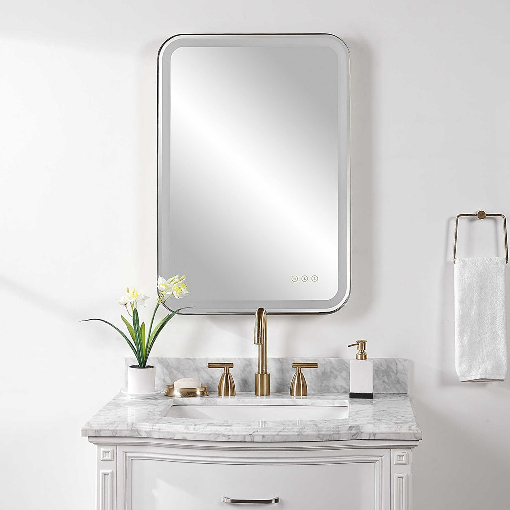 Crofton Lighted Vanity Mirror, Black