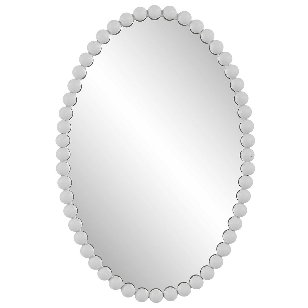 Serna Oval Mirror, White