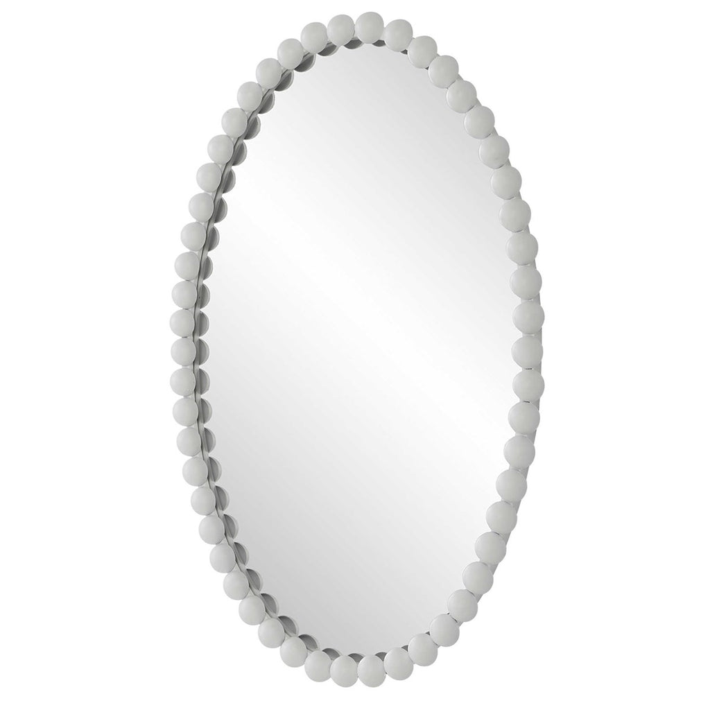 Serna Oval Mirror, White