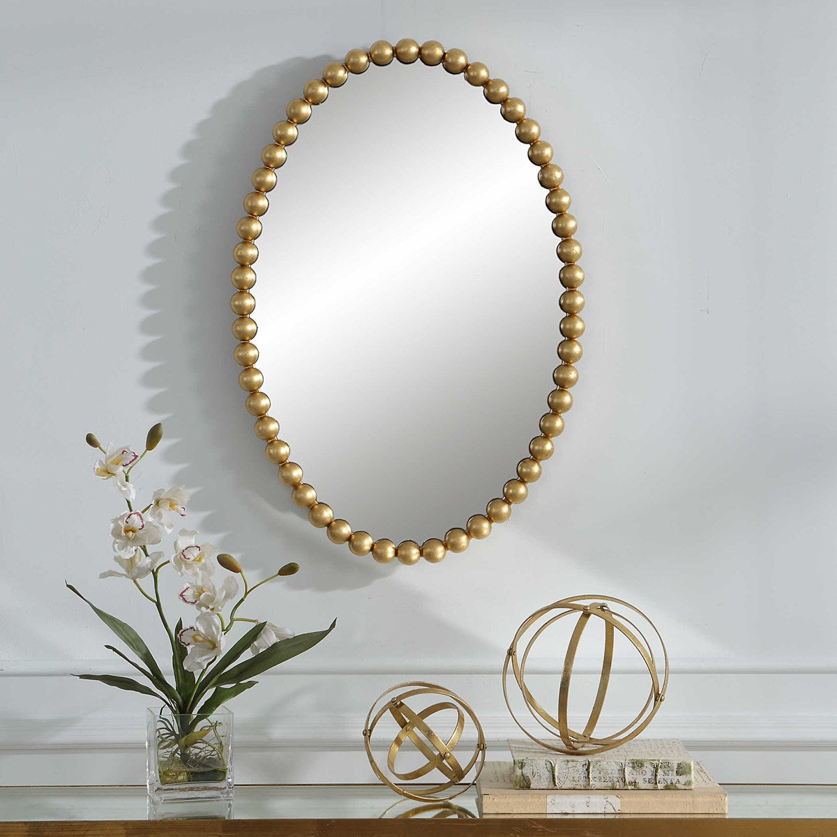 Serna Oval Mirror, Gold