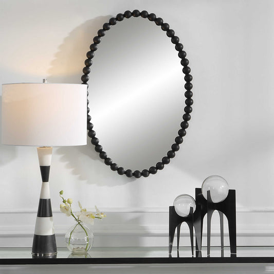 Serna Oval Mirror, Black
