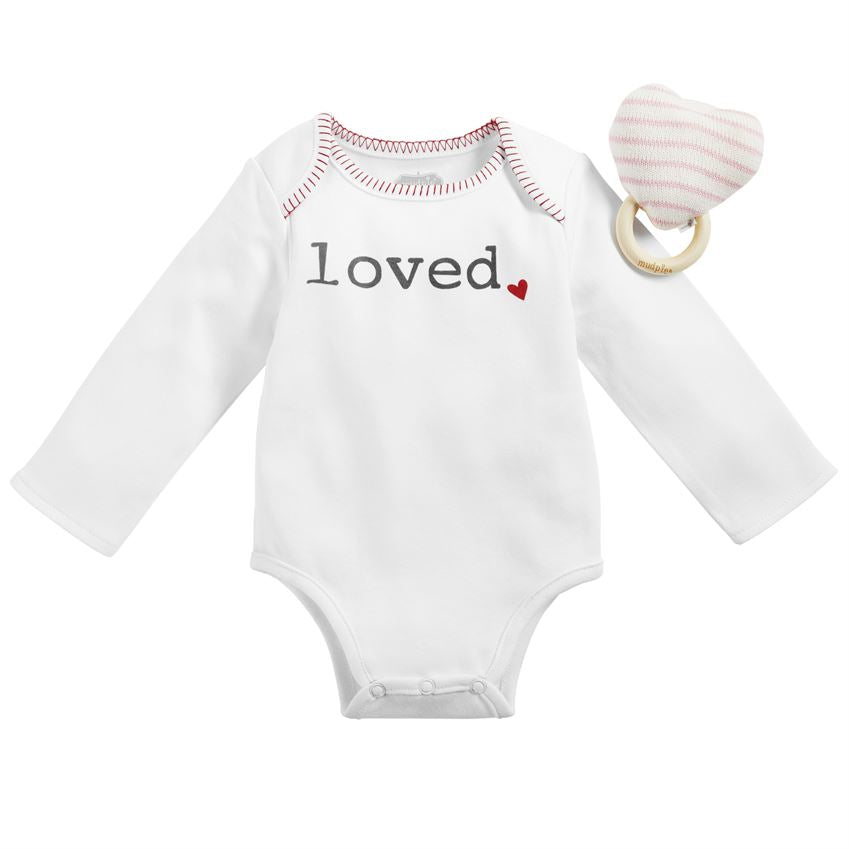 Loved Baby Bodysuit and Rattle Set