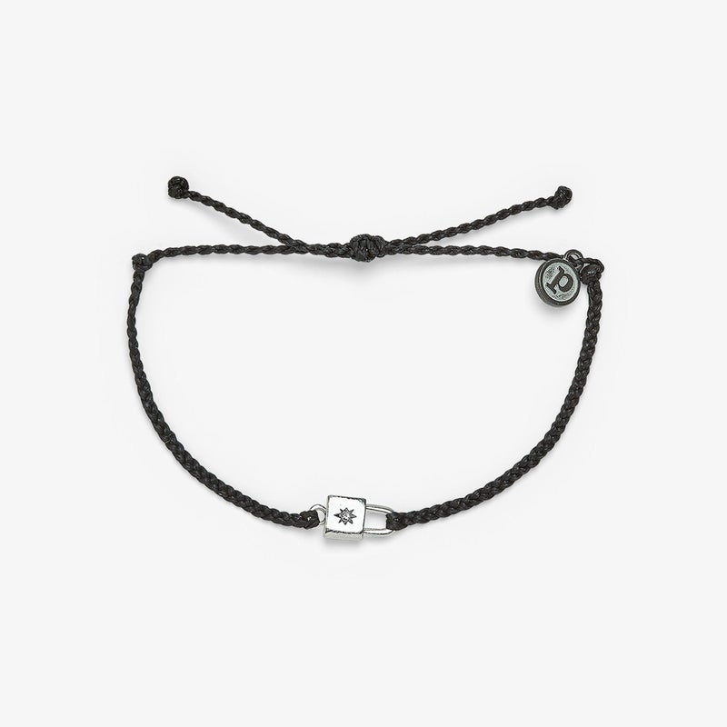Lock Charm Bracelet-Black
