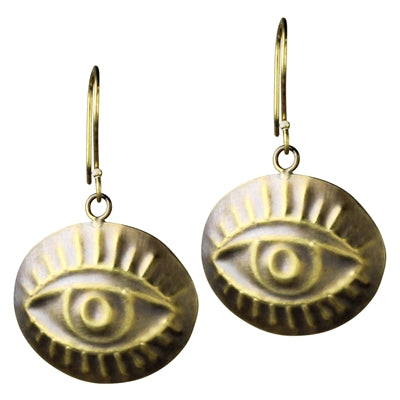 Brass Eye Earrings