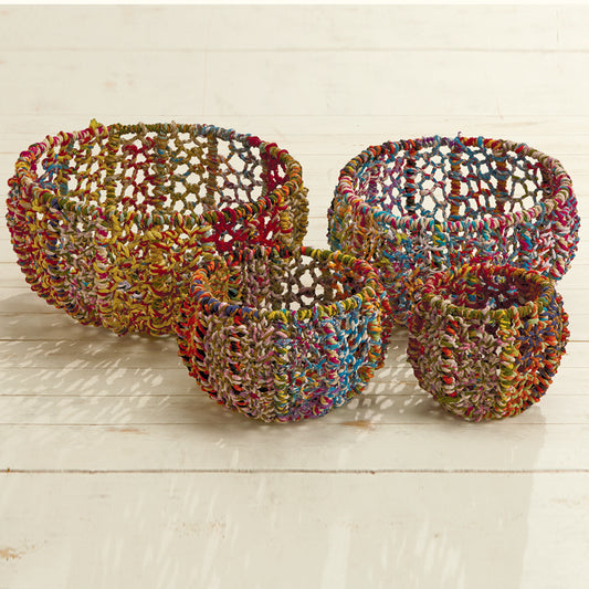 Colored Round Jute Basket