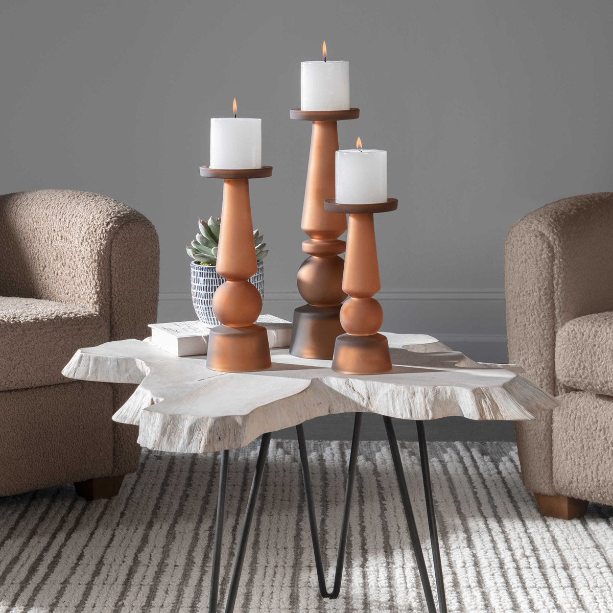 Cassipeia Candleholders, Butter Rum