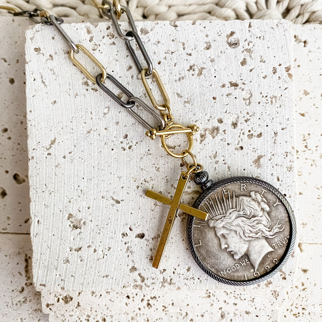 Mixed Metal Relic Necklace