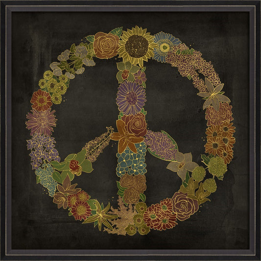 Peace Flower on Black