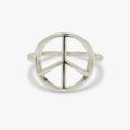Silver Peace Sign Ring