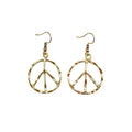 Gold Plated Peace Sign Earrings