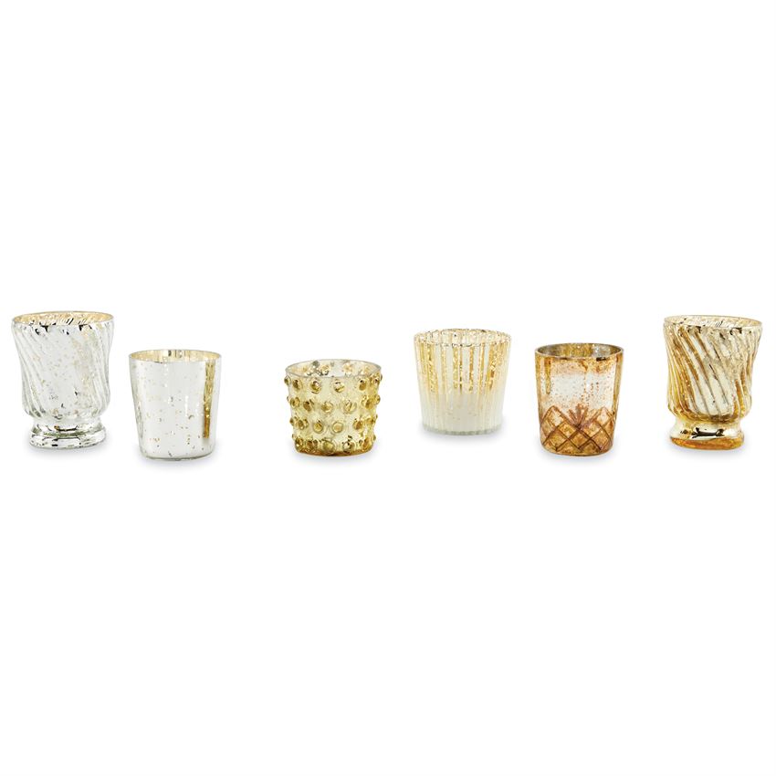 Gold & Silver Mercury Votive Holders