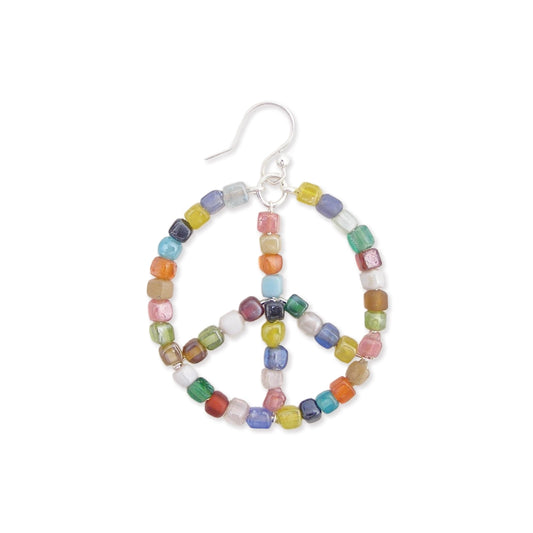 Multi Bead Peace Sign Earrings