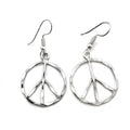 Silver Plated Peace Sign Earrings