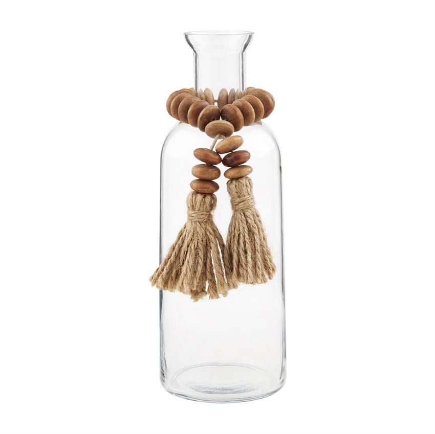 Bud Vase with Wood Beads
