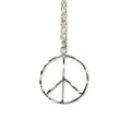 Silver Plated Peace Sign Necklace