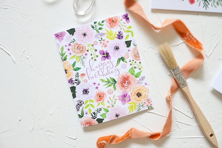 Happy Birthday Vintage Floral Card