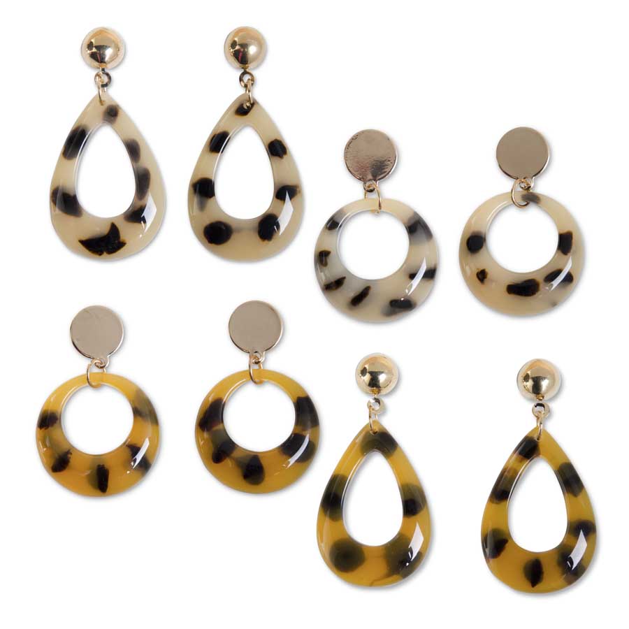 Acrylic Leopard Post Earrings
