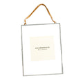 Glass and Metal Wall Frame with Suede Hanger - Zinc