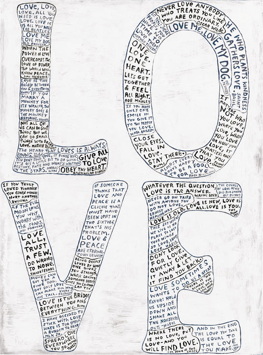 L-O-V-E Art Prints, White