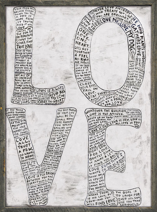 Framed L-O-V-E Art Prints, White