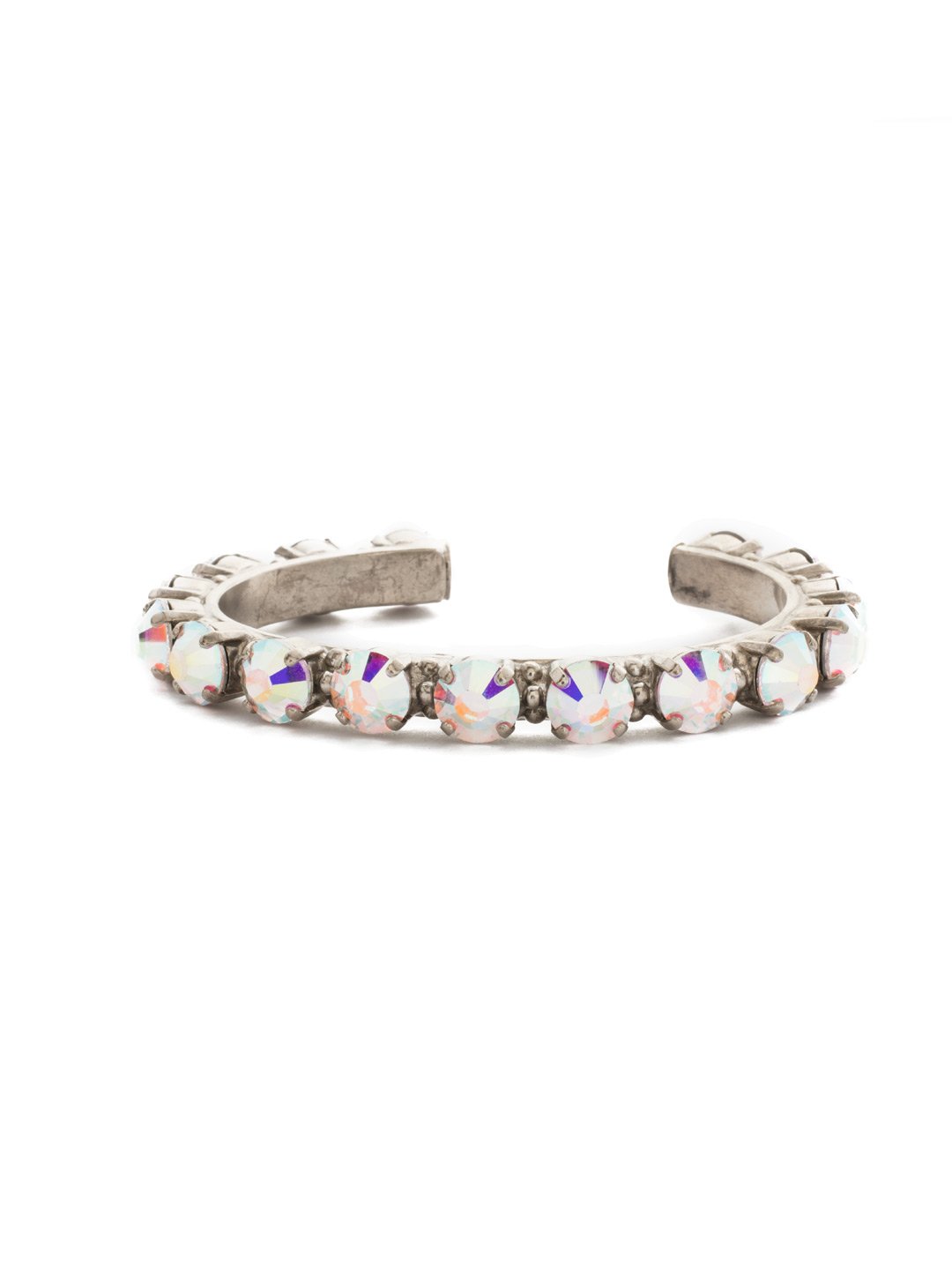 Riveting Romance Cuff Bracelet-Crystal Aurora Borealis