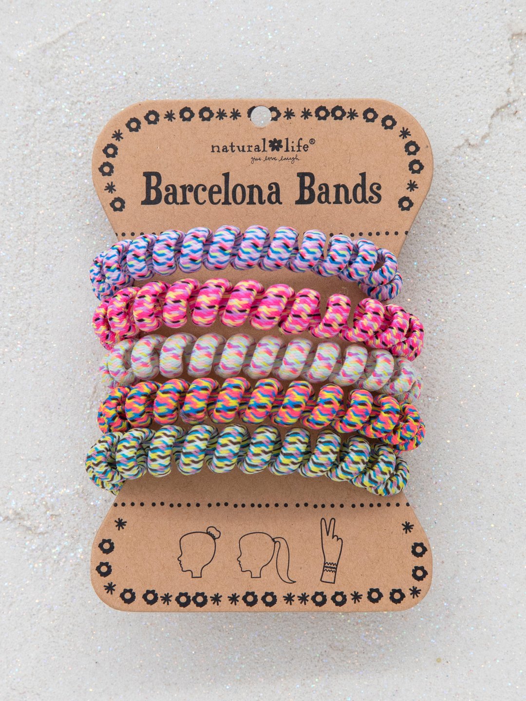 Barcelona Hair Bands, Set of 5 - Paracord Multi