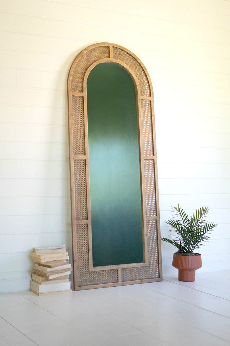 Woven Arched Rattan Mirrors