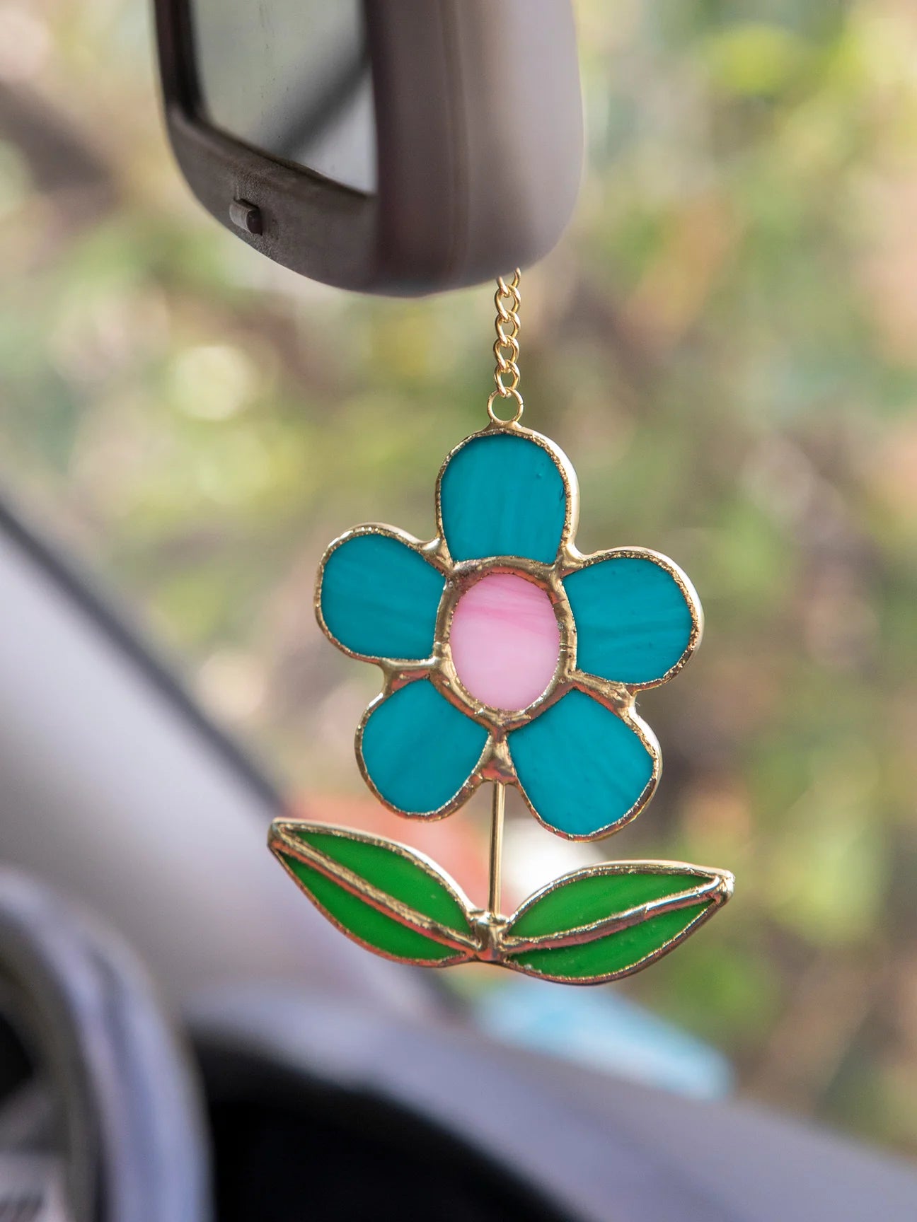 Stained Glass Car Charm - Flower