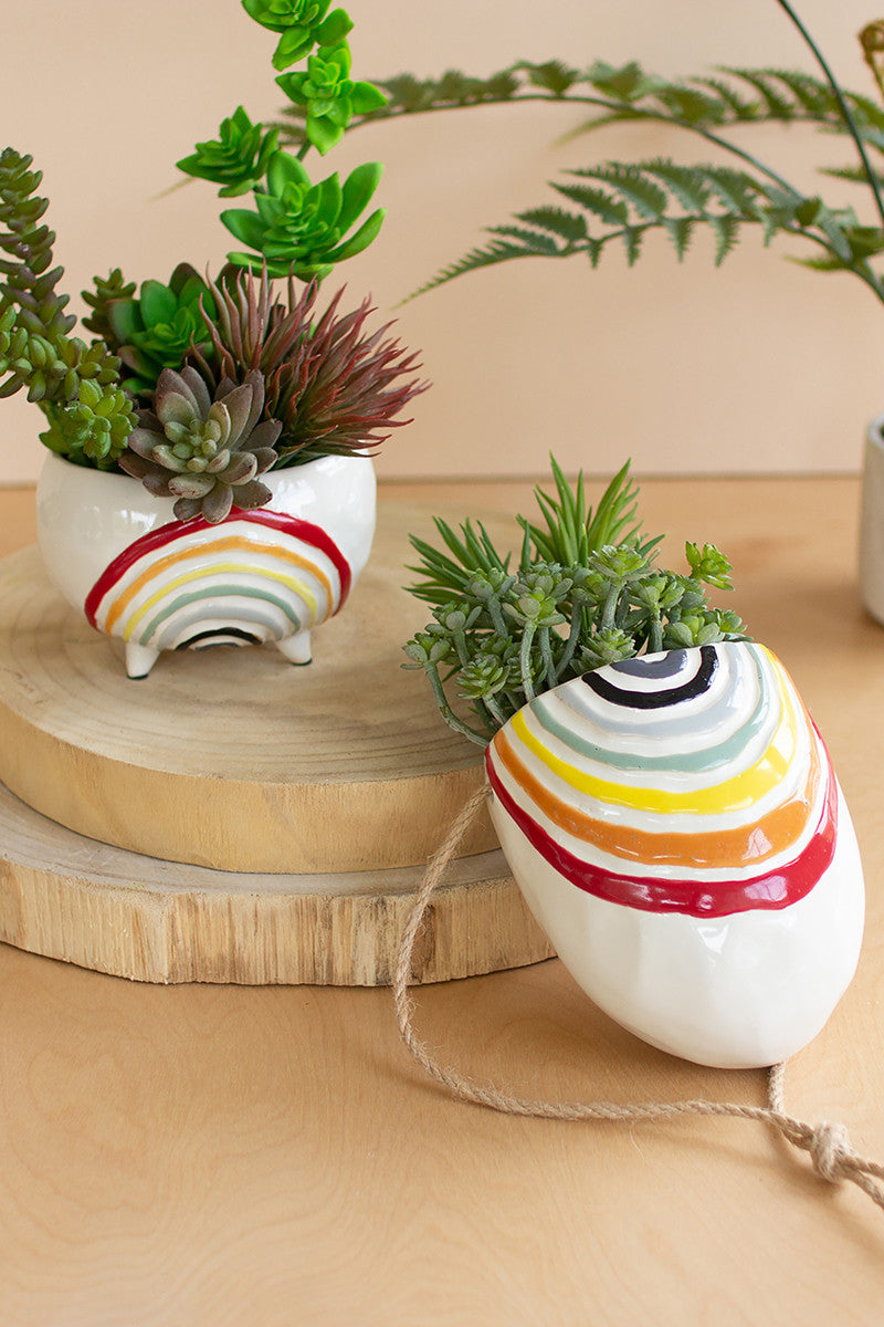 Ceramic Rainbow Planters