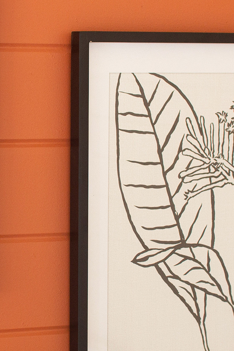 Framed Black Leaf Prints