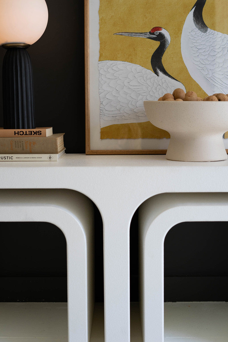 White Wood Coffee Table with Nesting Tables