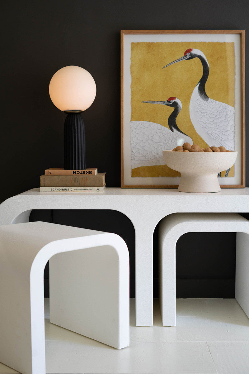 White Wood Coffee Table with Nesting Tables