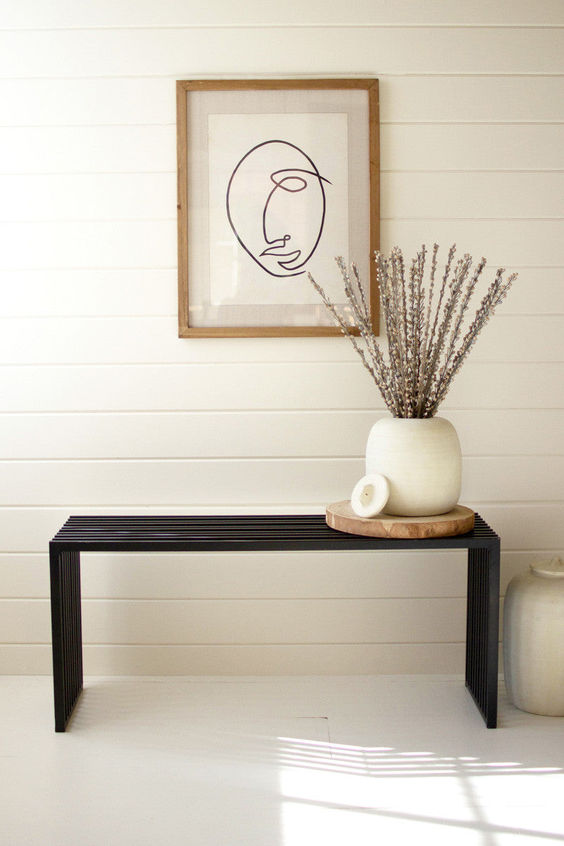 Slotted Black Bench