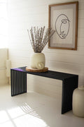 Slotted Black Bench