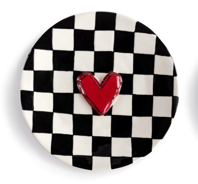 Red Heart Appetizer Plates