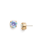 Round Crystal Stud Earring-Crystal Aurora Borealis