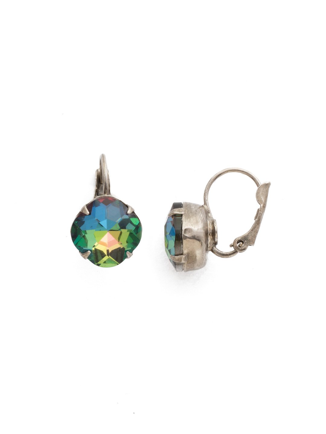 Cushion-Cut Dangle Earrings-Volcano