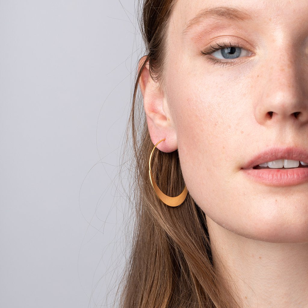 Sterling Silver Crescent Hoop