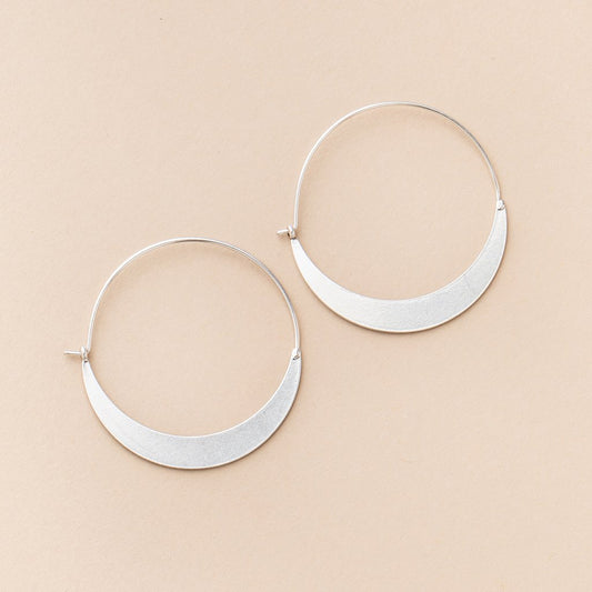 Sterling Silver Crescent Hoop
