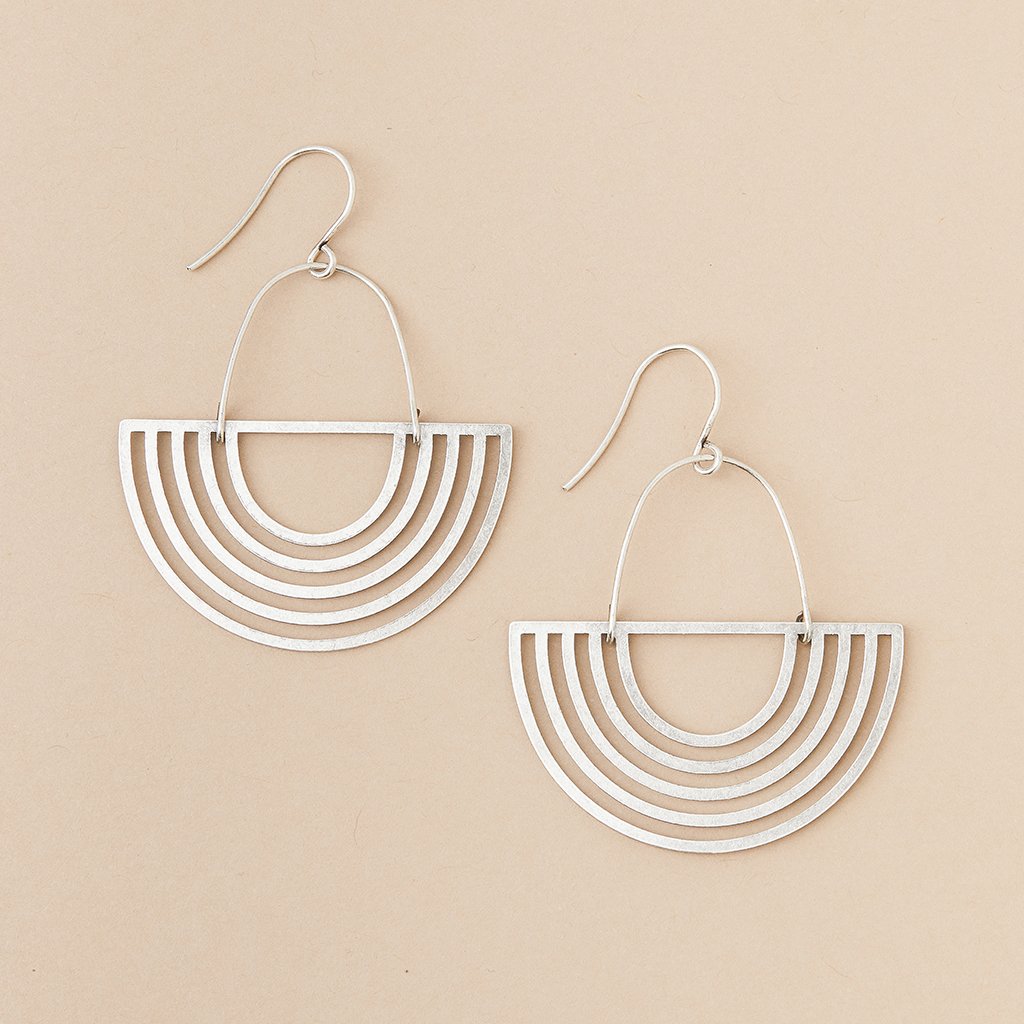 Silver Solar Rays Earrings