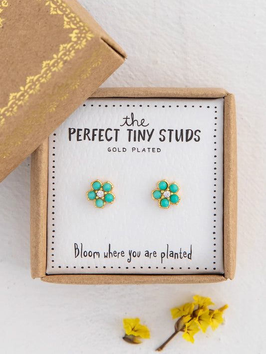 Perfect Tiny Stud Earrings-Daises