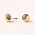 Dipped Stone Stud | Labradorite + Gold