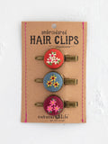 Embroidered Hair Clip Set