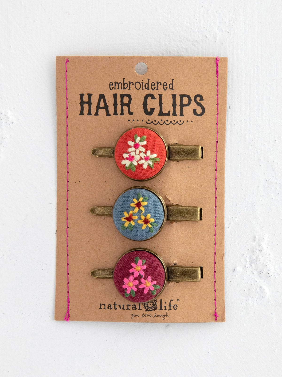 Embroidered Hair Clip Set