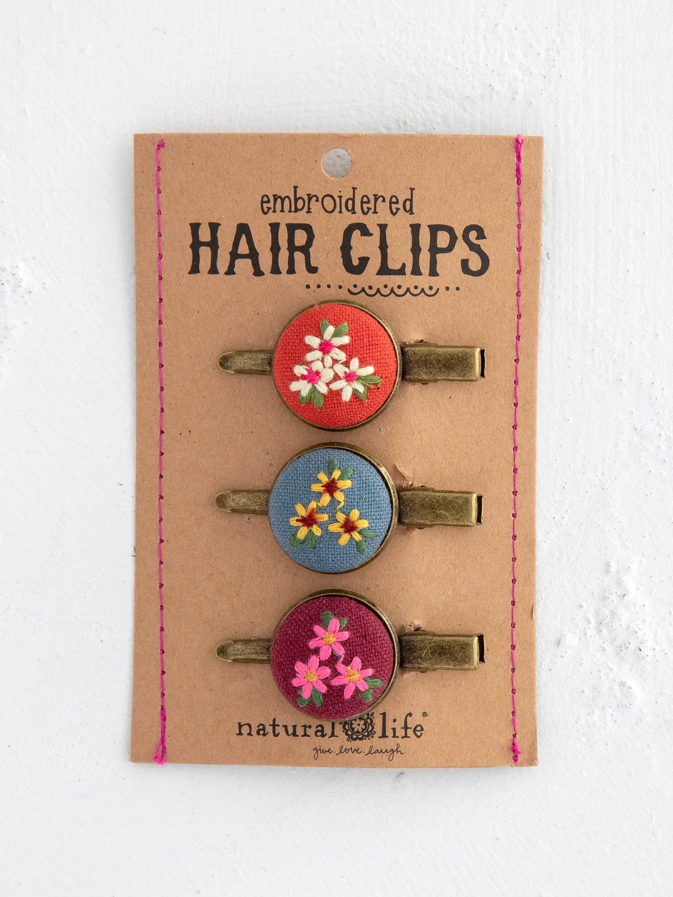 Embroidered Hair Clip Set
