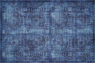 Blue Medallion Floor Mat- 2 x 3