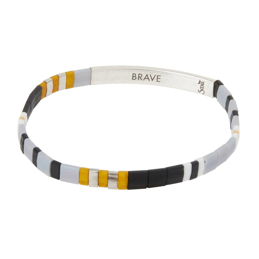 Good Karma Miyuki Bracelet | Brave Gray/Black/Silver