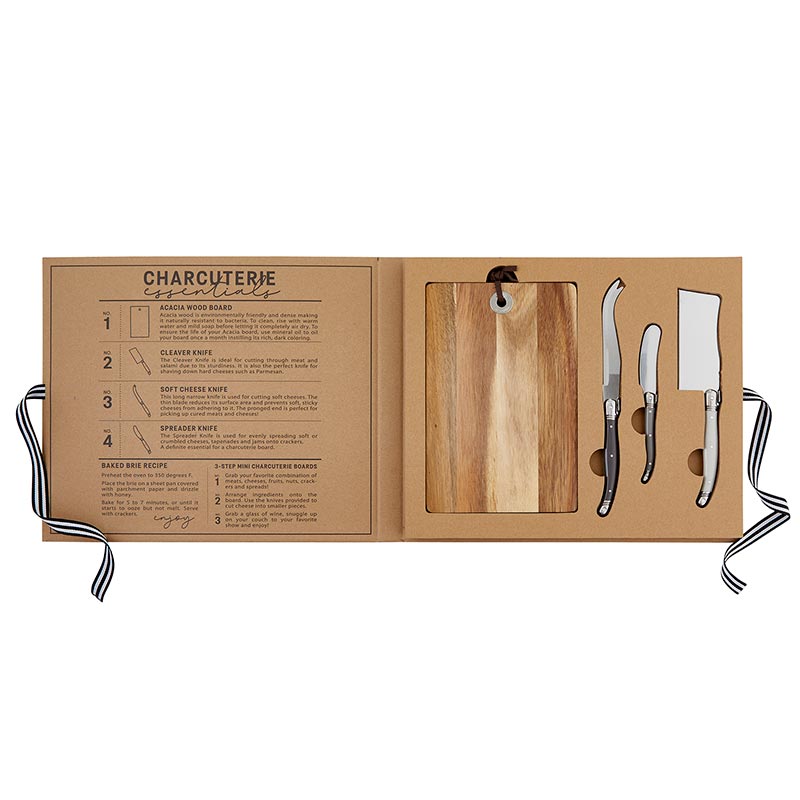 Cheese Board with Knives Book Box